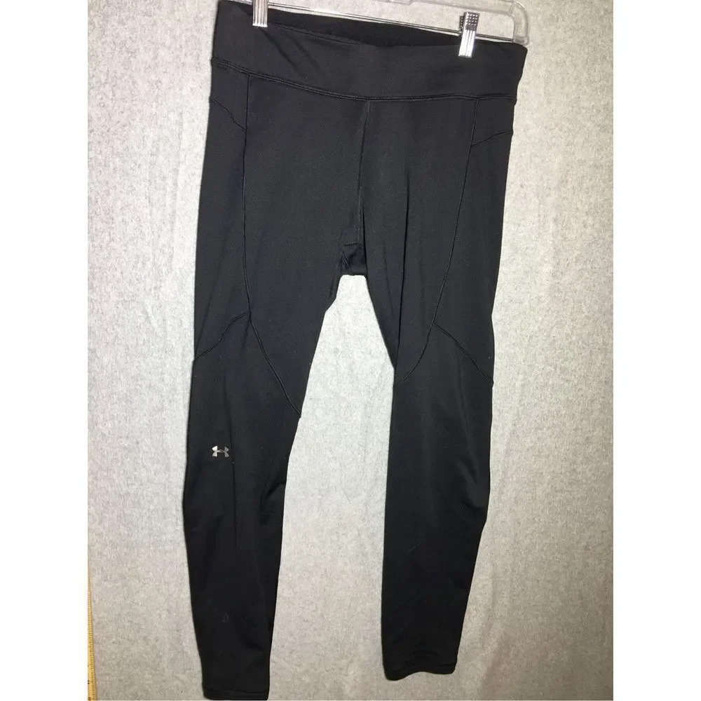 Womens Under Armour Leggings Black Full Length Workout Athletic Gym Running